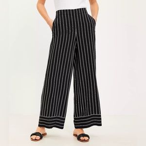 Loft Fluid Wide Leg Pants in Striped Crepe